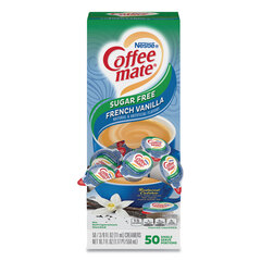 Nestle Liquid Coffee Creamer, Sugar Free French Vanilla, 0.38 oz Mini Cups, 50/Box