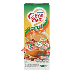Nestle Liquid Coffee Creamer, Sugar Free Hazelnut, 0.38 oz Mini Cups, 50/Box