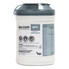 PDI Sani-Cloth AF3 Germicidal Disposable Wipes, 6 x 6.75, 160 Wipes/Canister, 12 Canisters/Carton