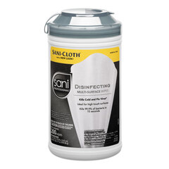 Sani Professional Disinfecting Multi-Surface Wipes, 7.5 x 5.38, 200/Canister, 6/Carton