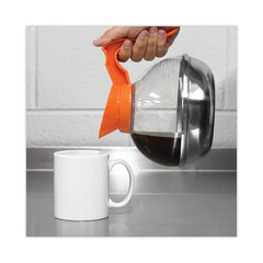 Original Gourmet Food Company Unbreakable Decaffeinated Coffee Decanter, 12-Cup, Stainless Steel/Polycarbonate, Orange Handle