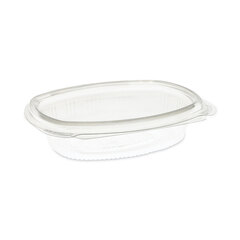 Pactiv EarthChoice Recycled PET Hinged Container, 8 oz, 4.92 x 5.87 x 1.32, Clear, Plastic, 200/Carton