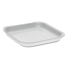 Pactiv Supermarket Tray, #1S, 5.1 x 5.1 x 0.65, White, Foam, 1,000/Carton