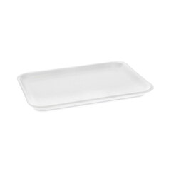 Pactiv Meat Tray, #4 Shallow, 9.13 x 7.13 x 0.65, White, Foam, 500/Carton