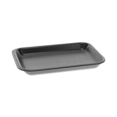 Pactiv Supermarket Tray, #2, 8.2 x 5.7 x 0.91, Black, Foam, 500/Carton