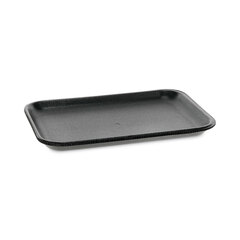 Pactiv Supermarket Tray, #2S, 8.2 x 5.7 x 0.65, Black, Foam, 500/Carton