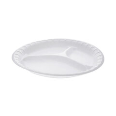 Pactiv Placesetter Satin Non-Laminated Foam Dinnerware, 3-Compartment Plate, 10.25