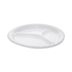 Pactiv Placesetter Deluxe Laminated Foam Dinnerware, 3-Compartment Plate, 10.25