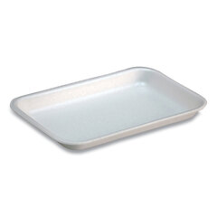 Pactiv Supermarket Tray,  #17S, 8.3 x 4.8 x 0.65, White, Foam, 1,000/Carton