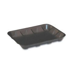Pactiv Supermarket Tray, #4D, 9.58 x 7.08 x 1.25,  Black, Foam, 400/Carton