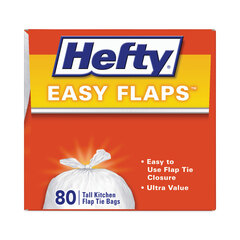 Pactiv Easy Flaps Trash Bags, 13 gal, 0.69 mil, 23.75