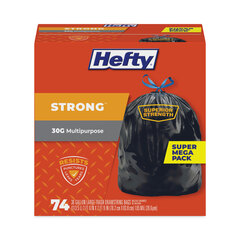 Pactiv Strong Multipurpose Drawstring Trash Bags, 30 gal, 1.1 mil, 30