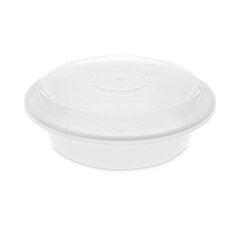 Pactiv Newspring VERSAtainer Microwavable Containers,  24 oz, 7 x 7 x 2.38, White/Clear, Plastic, 150/Carton