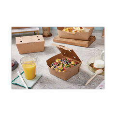 Pactiv EarthChoice Tamper Evident OneBox Paper Box, 4.5 x 4.5 x 2.5, Kraft, 312/Carton