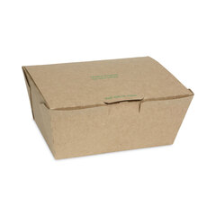 Pactiv EarthChoice Tamper Evident OneBox Paper Box, 6.54 x 4.5 x 3.25, Kraft, 160/Carton