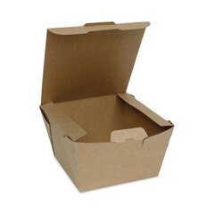 Pactiv EarthChoice Tamper Evident OneBox Paper Box, 4.5 x 4.5 x 3.25, Kraft, 200/Carton