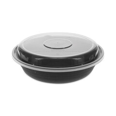 Pactiv EarthChoice Versa2Go Microwaveable Container, 22 oz, 6.8 x 6.8 x 1.8, Black/Clear, Plastic, 150/Carton