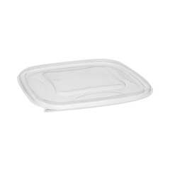 Pactiv EarthChoice Square Recycled Bowl Flat Lid, 7.38 x 7.38 x 0.26, Clear, Plastic, 300/Carton