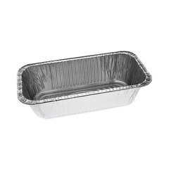 Pactiv Ribbed 1/3-Size Aluminum Bread Pans, 1-Comp, 8 2/5w x 5 9/10d x 3h
