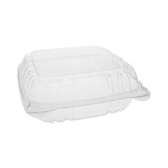 Pactiv SENSATION SmartLock Hinged Lid Container, 8.34 x 8.24 x 3.05, Clear, Plastic, 200/Carton