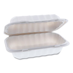 Pactiv EarthChoice SmartLock Microwavable MFPP Hinged Lid Container, 9 x 6 x 3, White, Plastic, 270/Carton