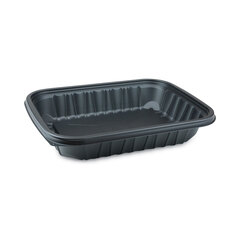 Pactiv EarthChoice Entree2Go Takeout Container, 64 oz, 11.75 x 8.75 x 2.13, Black, Plastic, 200/Carton
