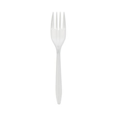 Pactiv Fieldware Cutlery, Fork, Mediumweight, White, 1,000/Carton