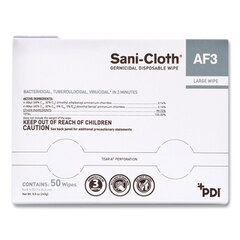 PDI Sani-Cloth AF3 Germicidal Disposable Wipes, Large, 1-Ply, 8