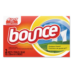 Procter & Gamble Bounce&reg; Fabric Softener Sheets, Outdoor Fresh, 2/Box, 156 Boxes/Carton