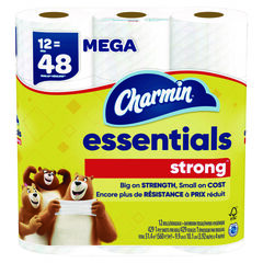 Procter & Gamble Essentials Strong Bathroom Tissue, Septic Safe, 1-Ply, White, 429/Roll, 12 Rolls/Pack