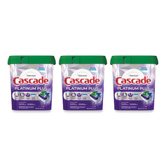 Procter & Gamble Platinum Plus ActionPacs Dishwasher Detergent Pods, Fresh Scent, 28.4 oz Tub, 52/Tub, 3 Tubs/Carton