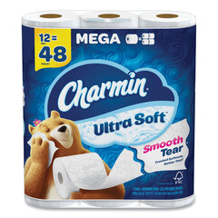 Procter & Gamble Ultra Soft Bathroom Tissue, Mega Roll, Septic Safe, 2-Ply, White, 224 Sheets/Roll, 12 Rolls/Pack, 4 Packs/Carton
