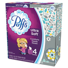 Procter & Gamble Ultra Soft Facial Tissue, 2-Ply, White, 56 Sheets/Box, 4 Boxes/Pack, 6 Packs/Carton