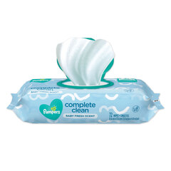 Procter & Gamble Complete Clean Baby Wipes, 1-Ply, Baby Fresh, 72 Wipes/Pack, 8 Packs/Carton