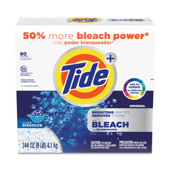 Procter & Gamble Laundry Detergent with Bleach, Tide Original Scent, Powder, 144 oz Box