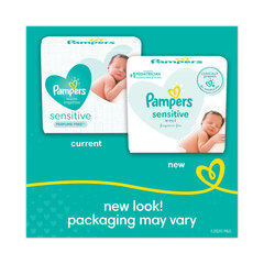 Procter & Gamble Sensitive Baby Wipes, 1-Ply, 6.8 x 7, Unscented, White, 56/Pack, 8 Packs/Carton