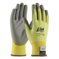 Protective Industrial Products Inc G-Tek KEV Cut-Resistant Seamless-Knit Gloves, Large (Size 9), Yellow/Gray, 12 Pairs