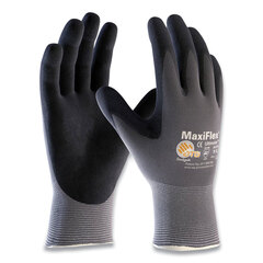 Atg Ultimate Seamless Knit Nylon Gloves, Nitrile Coated MicroFoam Grip on Palm and Fingers, X-Large, Gray, 12 Pairs