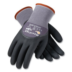 Atg Ultimate Seamless Knit Nylon Gloves, Nitrile Coated MicroFoam Grip on Palm, Fingers and Knuckles, X-Large, Gray, 12 Pairs