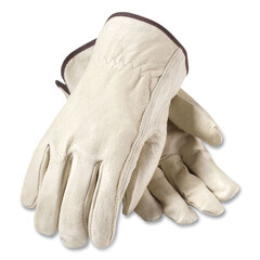 Protective Industrial Products Inc Top-Grain Pigskin Leather Drivers Gloves, Economy Grade, X-Large, Gray