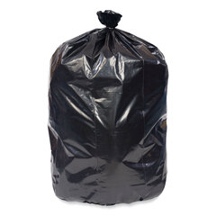Pitt Plastics Eco Strong Plus Can Liners, 33 gal, 1 mil, 33 x 39, Black, 150/Carton