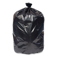 Pitt Plastics Eco Strong Plus Can Liners, 60 gal, 1.7 mil, 38 x 58, Black, 100/Carton