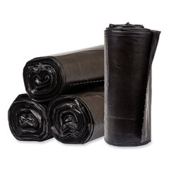 Pitt Plastics Eco Strong Plus Can Liners, 40 gal, 1.7 mil, 40 x 46, Black, 100/Carton