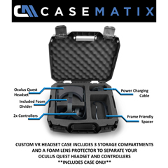 JEGCCN300030 - CaseMatix - Hard Shell Travel Case Custom Designed to fit Oculus Quest VR Headset