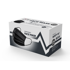 JEGSMN200057 - PPE Mask USA - 3-Ply Face Masks 50-Pack (Made in the USA) - Black