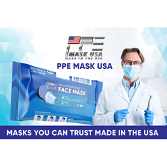 JEGTBN203207 - PPE Mask USA - 3-Ply Face Masks 50-Pack (Made in the USA) - Blue (30-Pack)