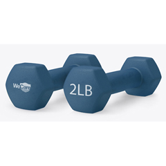 WeCare Neoprene Coated 2 Lbs Dumbbells for Non-Slip Grip (Set of Two) - Blue