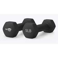 WeCare Neoprene Coated 5 Lbs Dumbbells for Non-Slip Grip (Set of Two) - Black