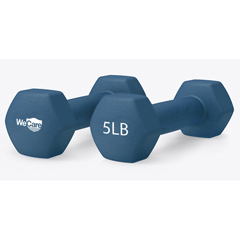 WeCare Neoprene Coated 5 Lbs Dumbbells for Non-Slip Grip (Set of Two) - Blue