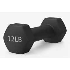 WeCare Neoprene Coated 12 Lbs Dumbbells for Non-Slip Grip (Set of Two) - Black